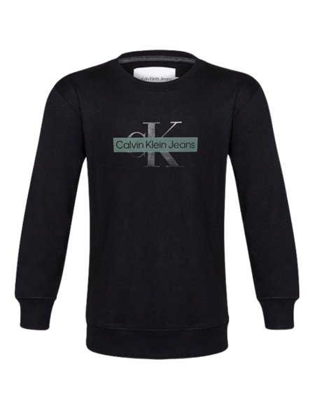 Blusa Moletom Calvin Klein Jeans Infantil Stripe Preta Boys Concept