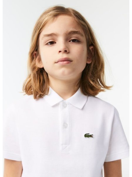 Polo Lacoste Infantil Piquet Branca