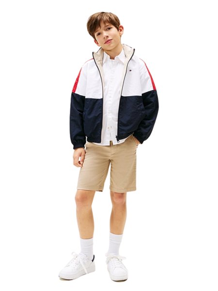 Jaqueta Tommy Hilfiger Infantil Reversível C/ Capuz Colorblock | Boys ...