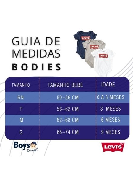 Kit 3 Bodies Levis Batwing Baby Boys Vermelho/Azul /Branco