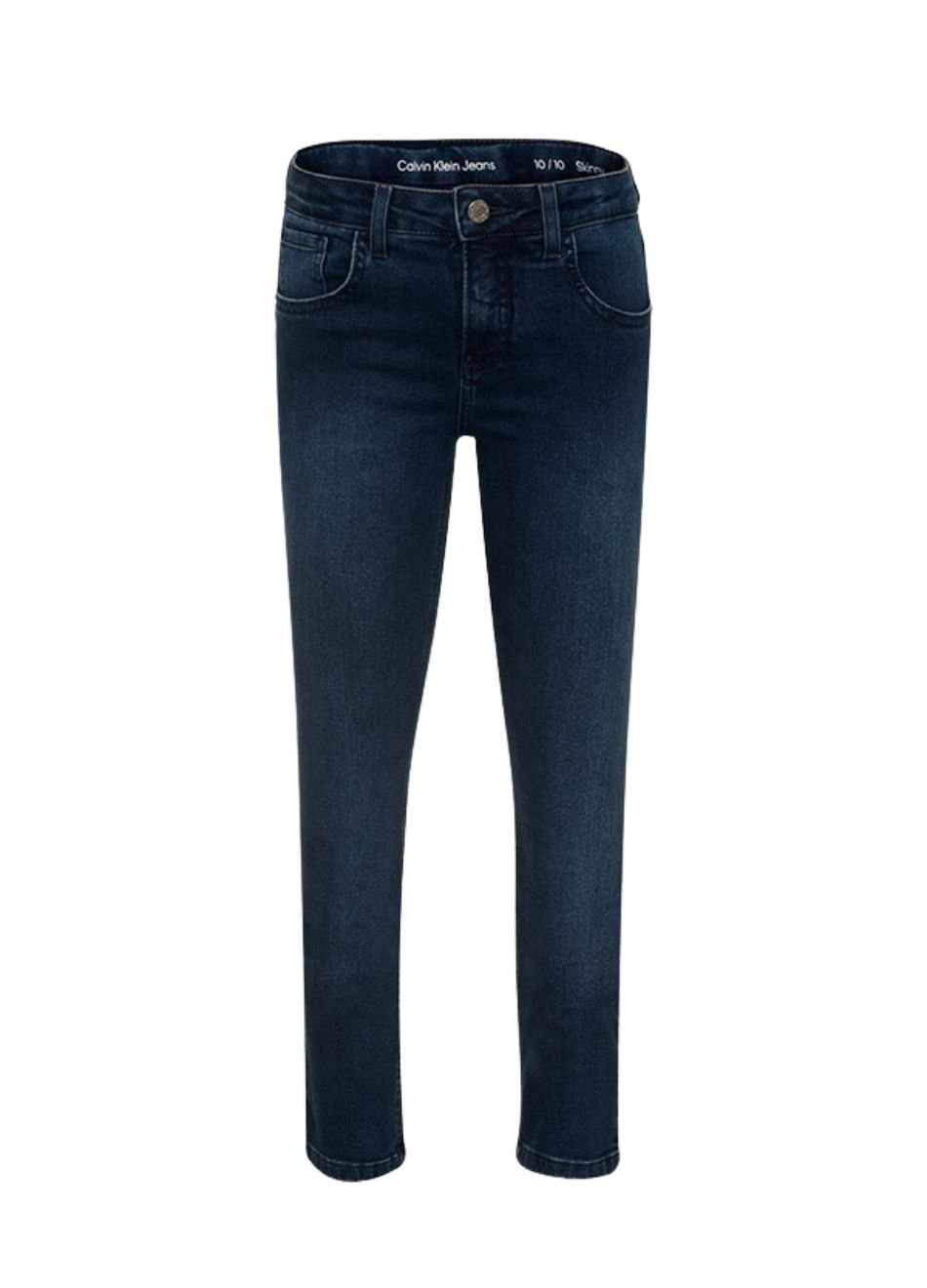 Calça Jeans Calvin Klein Infantil Five Pockets Skinny Azul Escuro