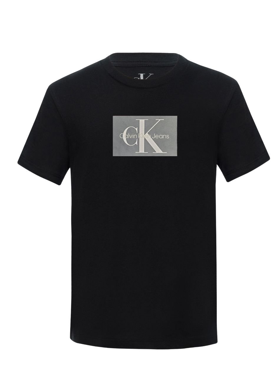 Camiseta Calvin Klein Jeans Infantil CK Quadro-Cinza Preto