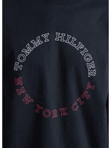 Camiseta Tommy Hilfiger Infantil Marinho Circular NYC