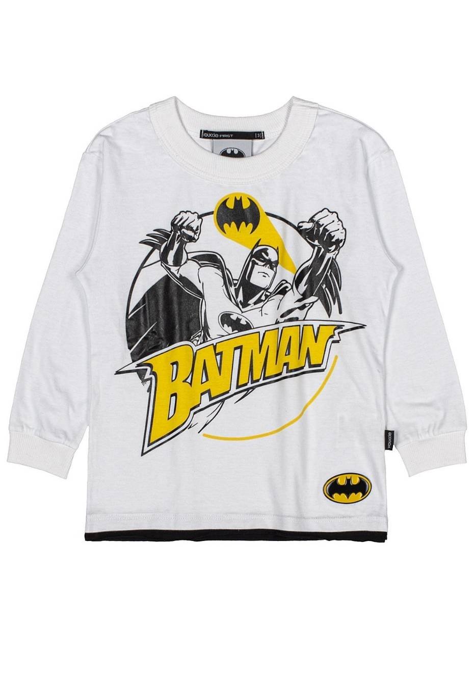 Camiseta Youccie Manga Longa Batman Branco