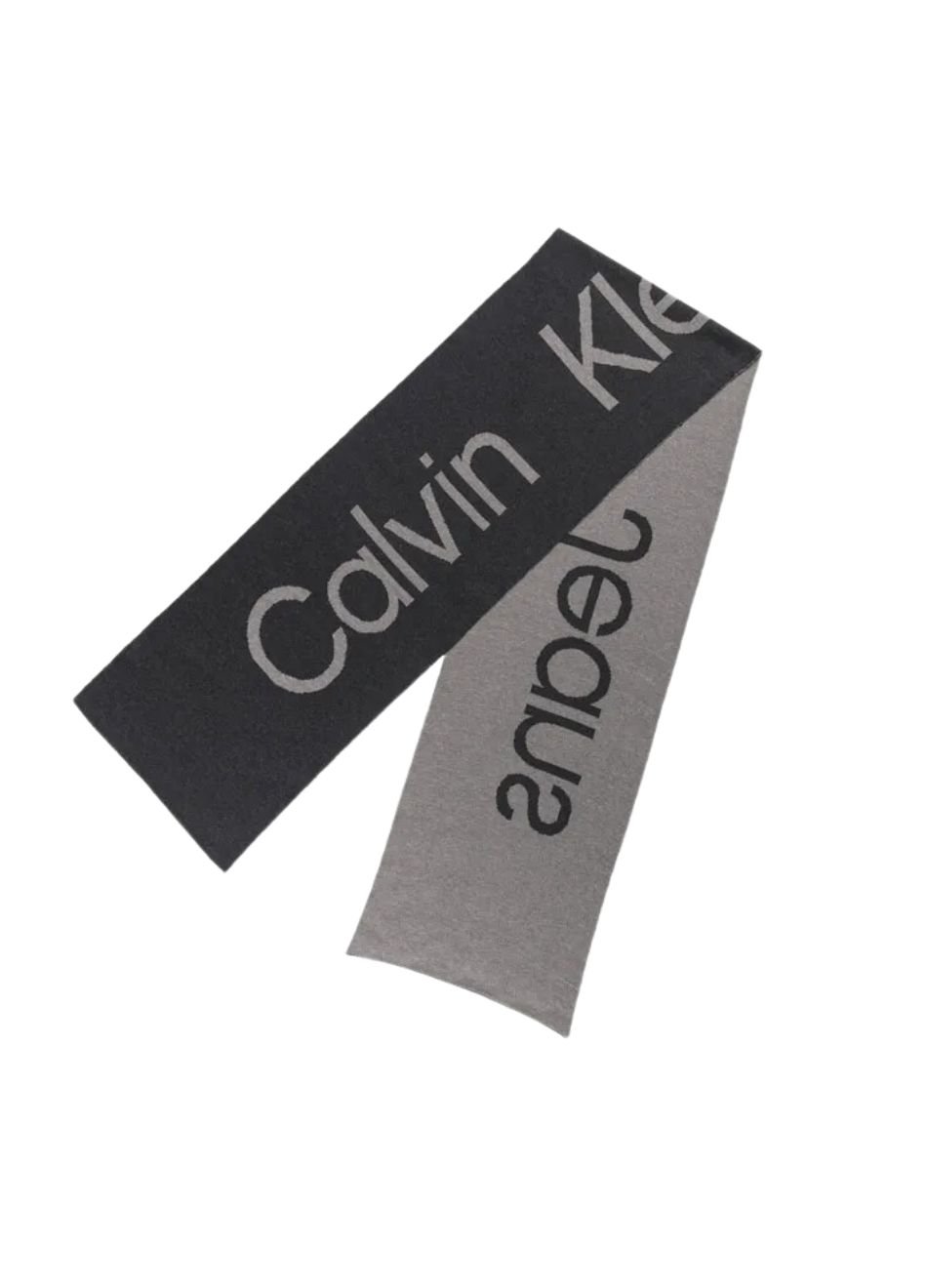 Cachecol Calvin Klein Jeans Bicolor Logo Cinza
