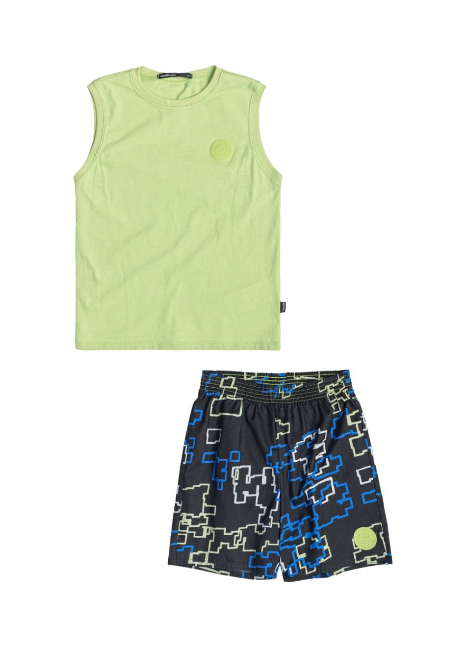 Conjunto 2 peças Youccie Regata/Shorts Verde Limão