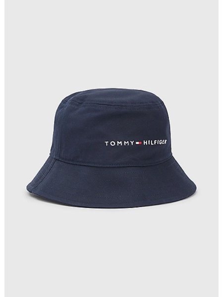 Chapéu Bucket Hat Tommy Hilfiger Infantil  Azul Marinho