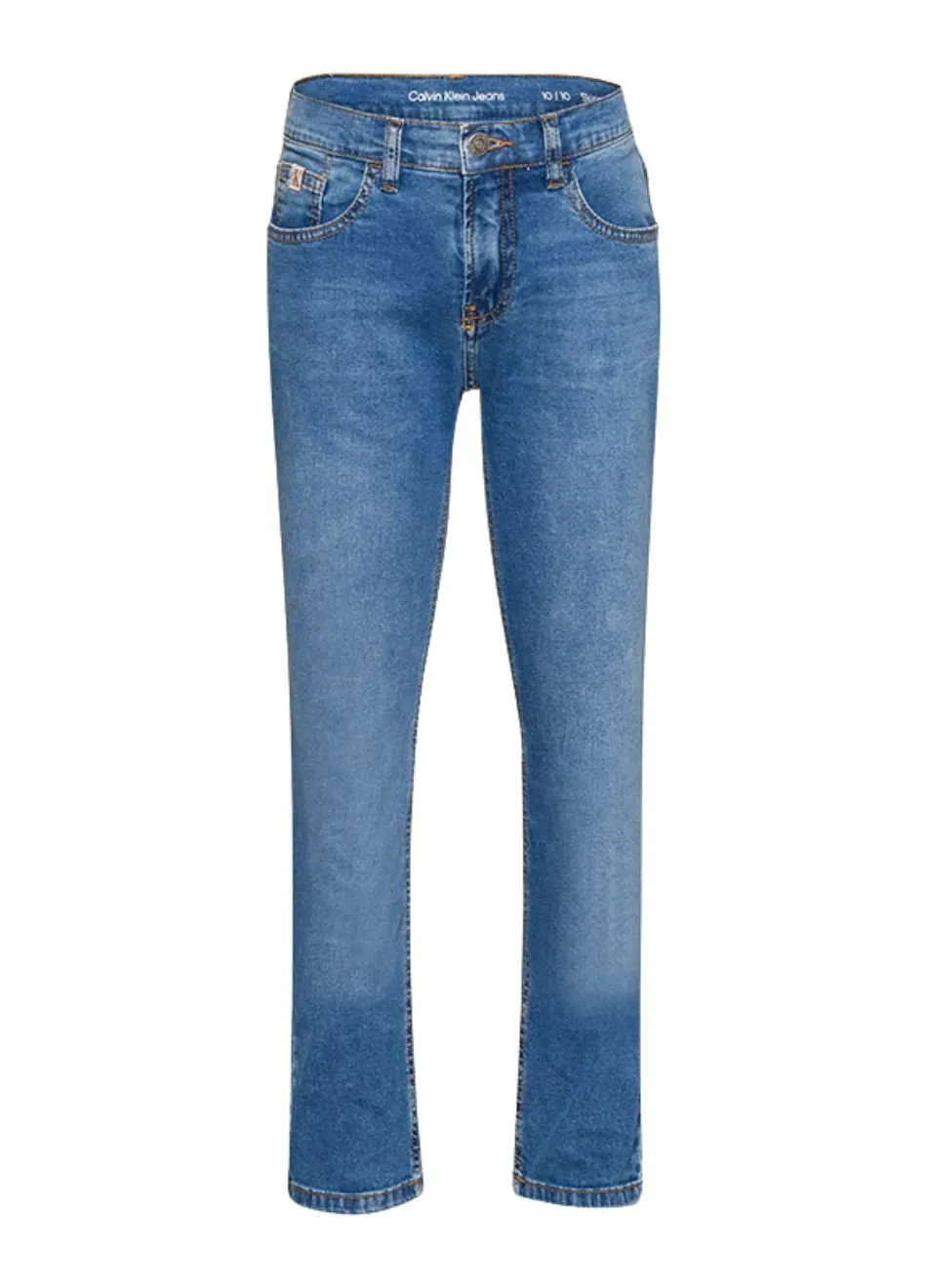 Calça Jeans Calvin Klein Infantil Five Pockets Skinny Azul Claro