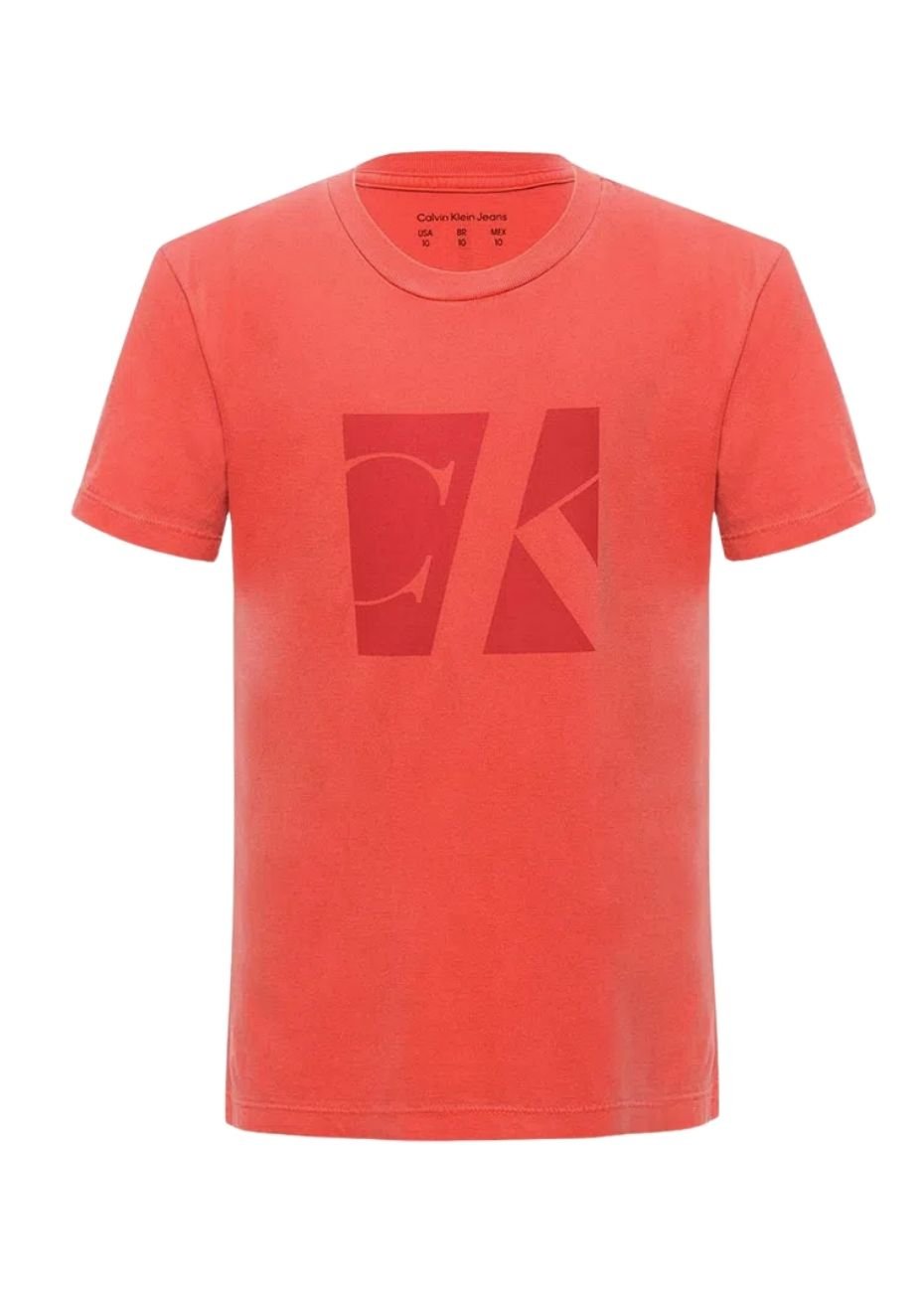 Camiseta Calvin Klein Jeans Infantil CK CK Quadro Vermelho