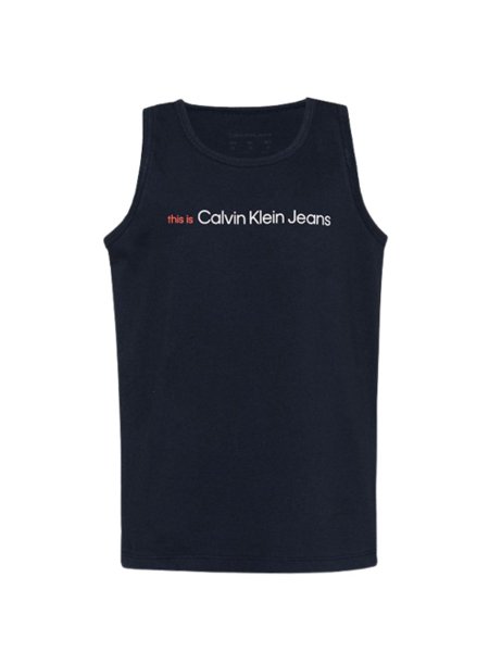 Camiseta Regata Calvin Klein Infantil This Is CK Marinho