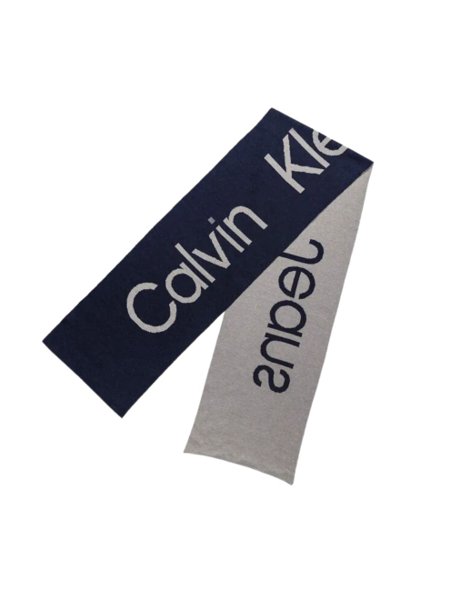 Cachecol Calvin Klein Jeans Bicolor Logo Marinho
