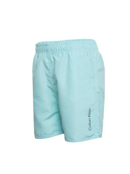 Shorts Calvin Klein Infantil Água e Passeio com Logo Lateral Azul Água