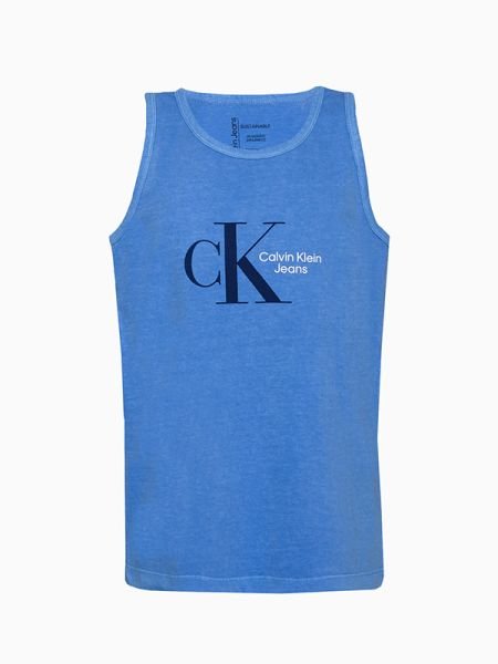 Camiseta Regata Calvin Klein Infantil CK Azul Médio