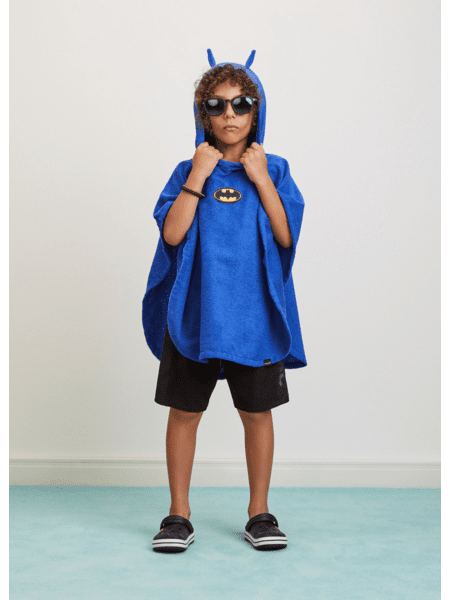 Toalha Poncho Infantil Youccie Batman Azul