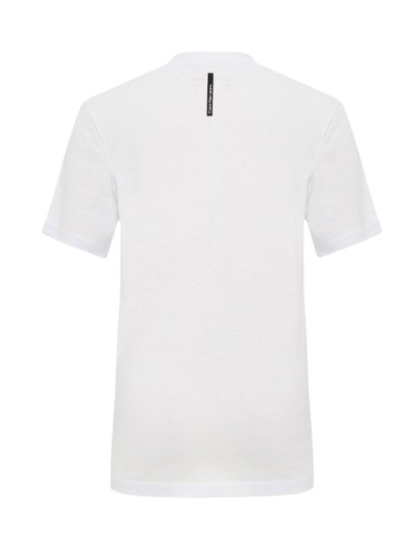 Camiseta Calvin Klein Jeans Infantil Logo Peito Branca