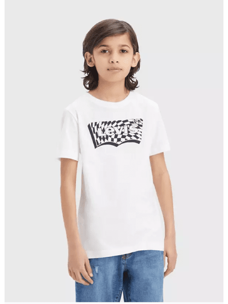 Camisa Tommy Hilfiger Infantil Manga Longa Branca Bright White