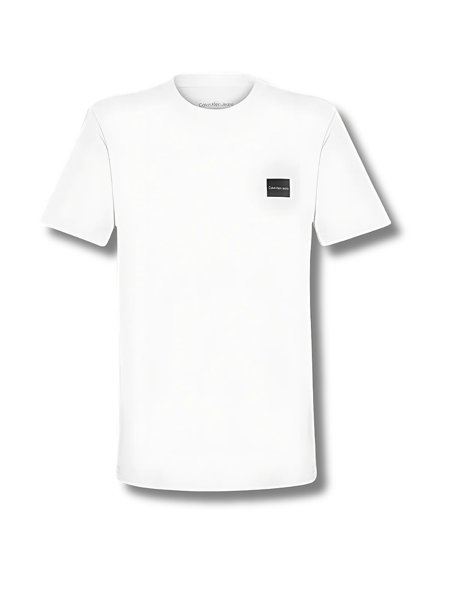 Camiseta Calvin Klein Jeans Infantil Logo Retângulo Peito Branca