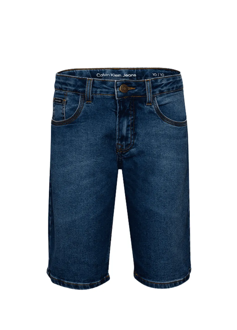 Bermuda Calvin Klein Infantil Jeans Five Pockets Azul Médio