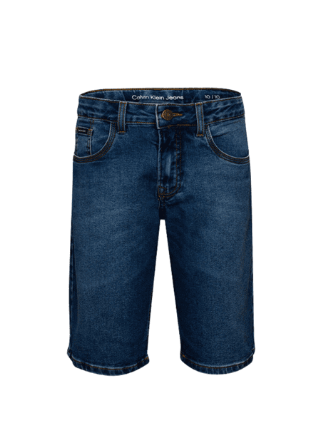 Bermuda Calvin Klein Infantil Jeans Five Pockets Azul Médio