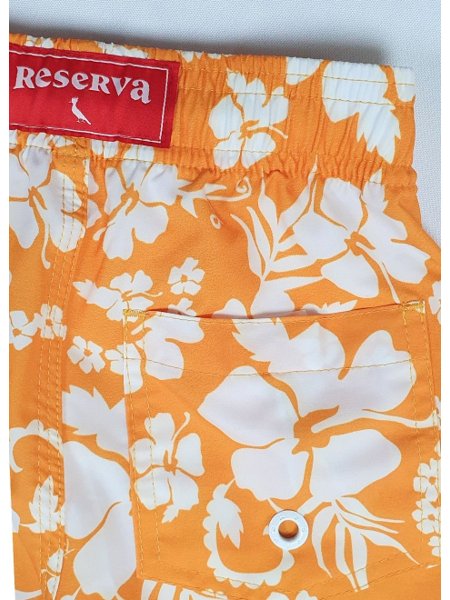 Bermuda Reserva Mini Infantil Hibisco  Laranja