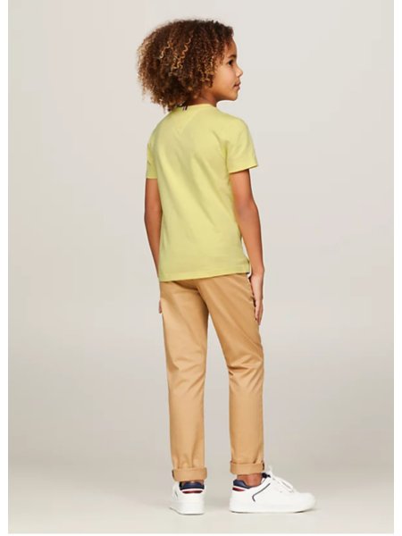 Camiseta Tommy Hilfiger Infantil Algodão Orgânico Yellow Tulip