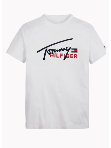 Camiseta Tommy Hilfiger Infantil Branca Seasonal Graphic Tee