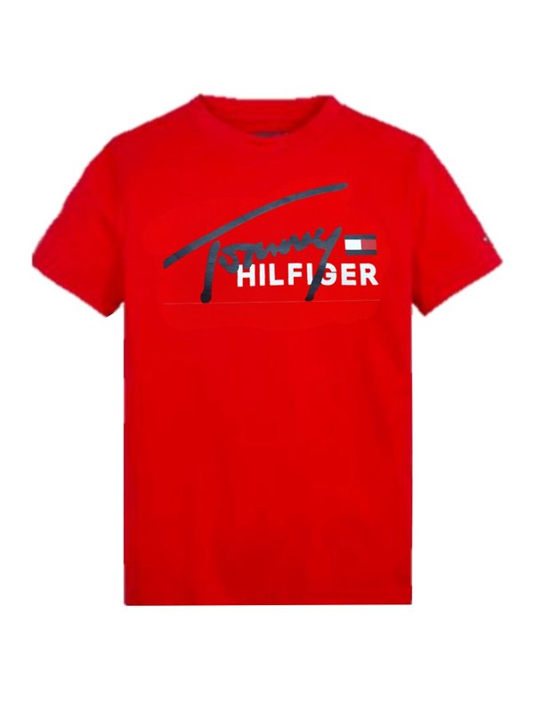 Camiseta Tommy Hilfiger Infantil Vermelha Seasonal Graphic Tee