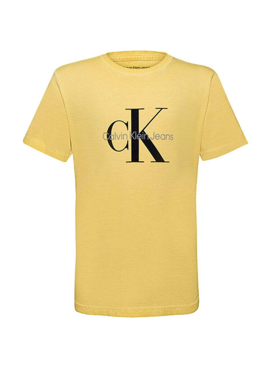 Camiseta Calvin Klein Jeans Infantil CK Amarelo Claro Tinto