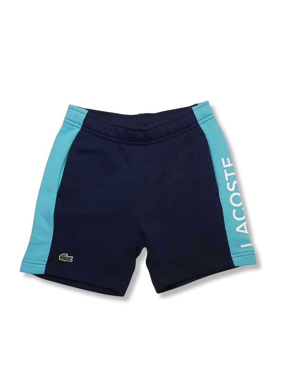 Bermuda Lacoste Infantil em Moletom de Algodão Orgânico Marinho