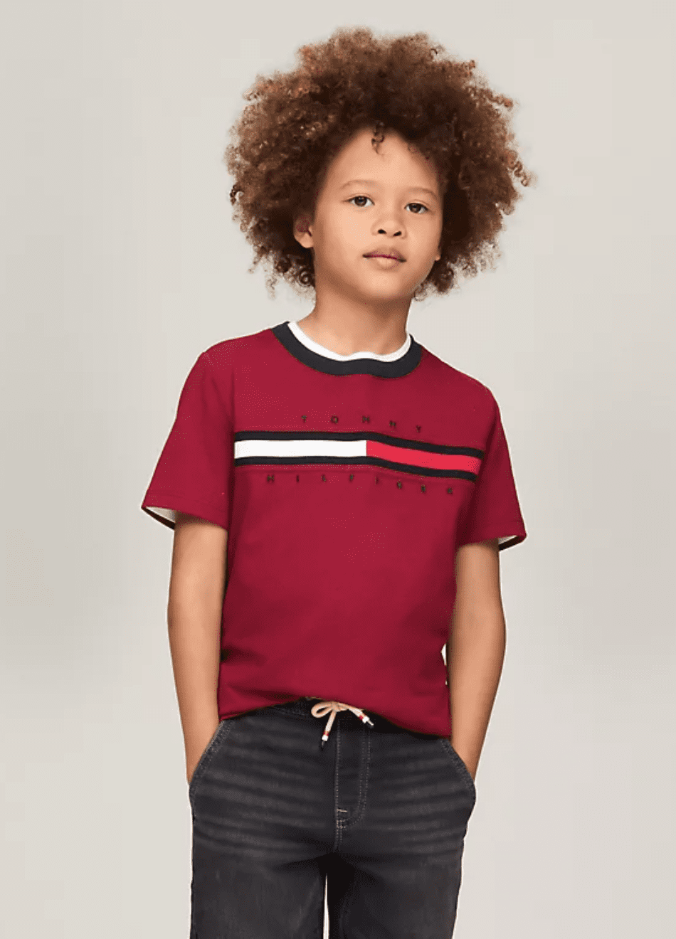 Bringport Roupa Infantil Tommy Hilfiger Camiseta Vermelha Blusa