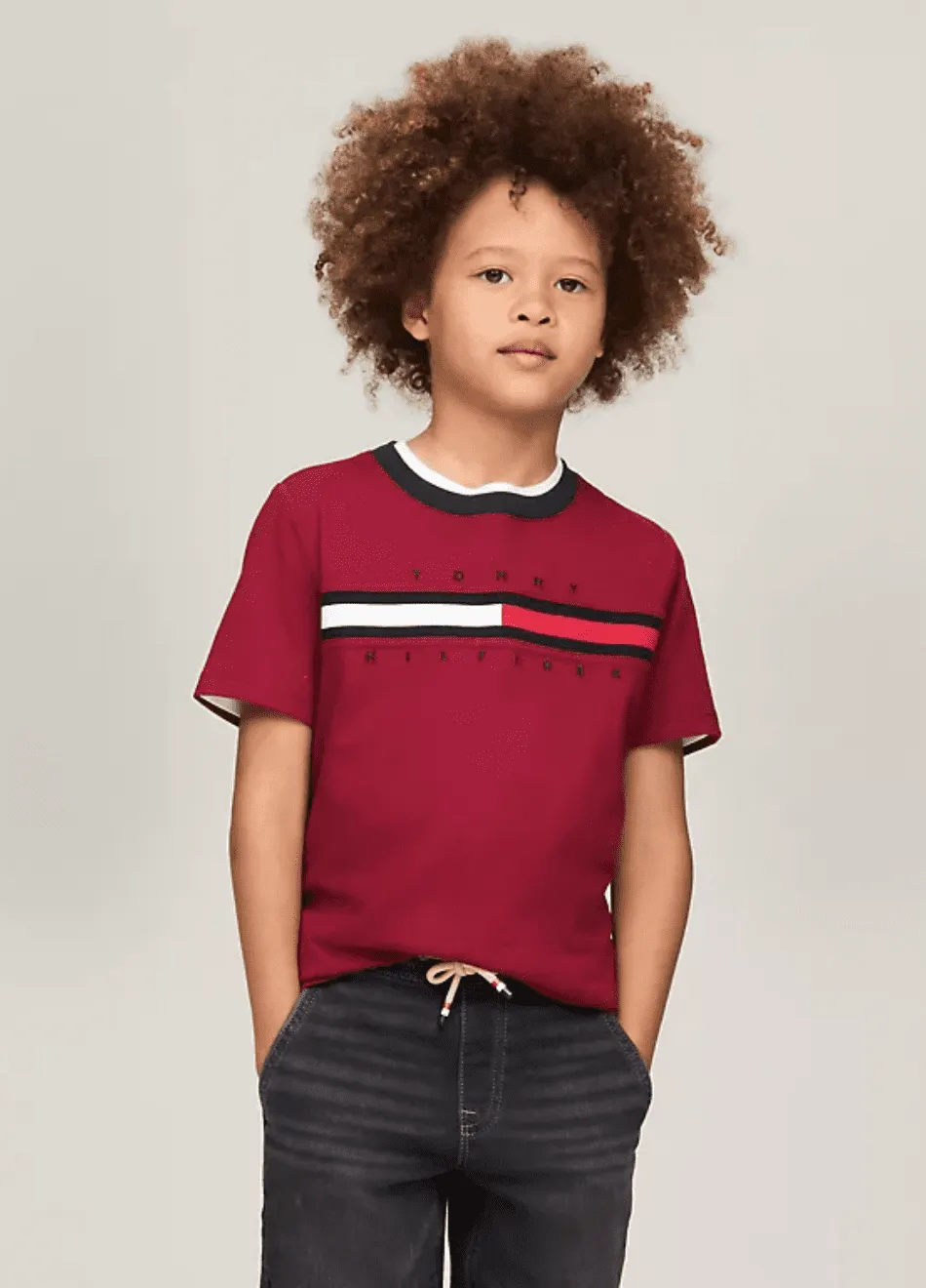 Bringport Roupa Infantil Tommy Hilfiger Camiseta Vermelha Blusa
