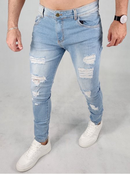 Calça Jeans Skinny Azul Céu
