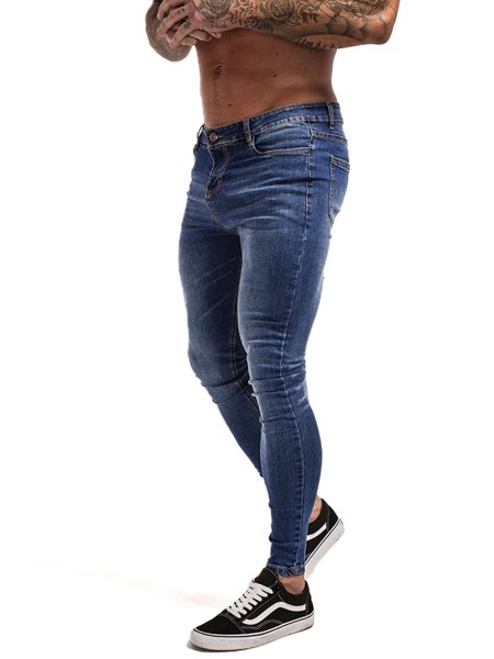 Calça Jeans Masculina Slim Fit Rasgada Calça Jeans Skinny