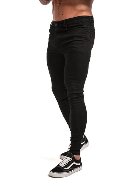 Calça Preta Rasgada Calça Masculina Lycra Calça Jeans Skinny