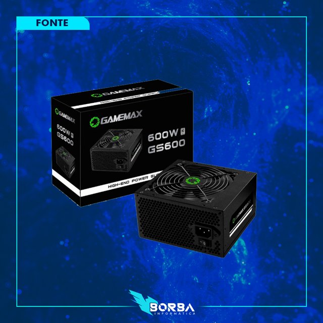 Fonte Gamemax GS600, 80 Plus