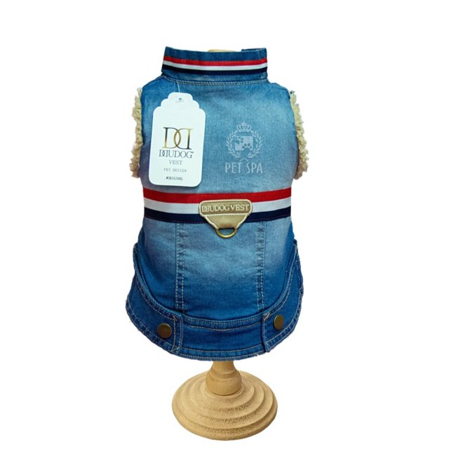 Colete  jeans pelo avelã - Dudog Vest