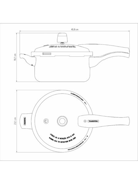 Panela Pressão Vancouver Preta 4,5 Litros- Tramontina, Cozinha