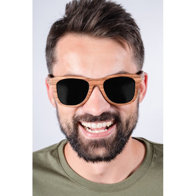 Óculos Polarizado de Madeira Lente PRETA (UV50+) Unissex