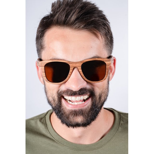 Óculos Polarizado de Madeira Lente MARROM (UV50+) Unissex