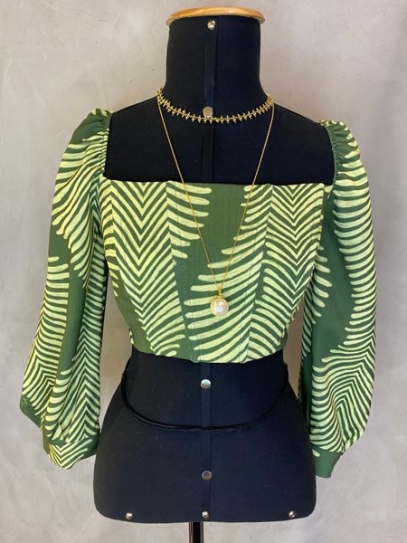 Blusa Cropped Com Amarração Verde Charry
