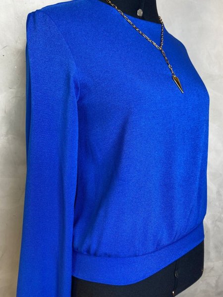 Blusa Lisa Kéfera Crepe Azul Bic