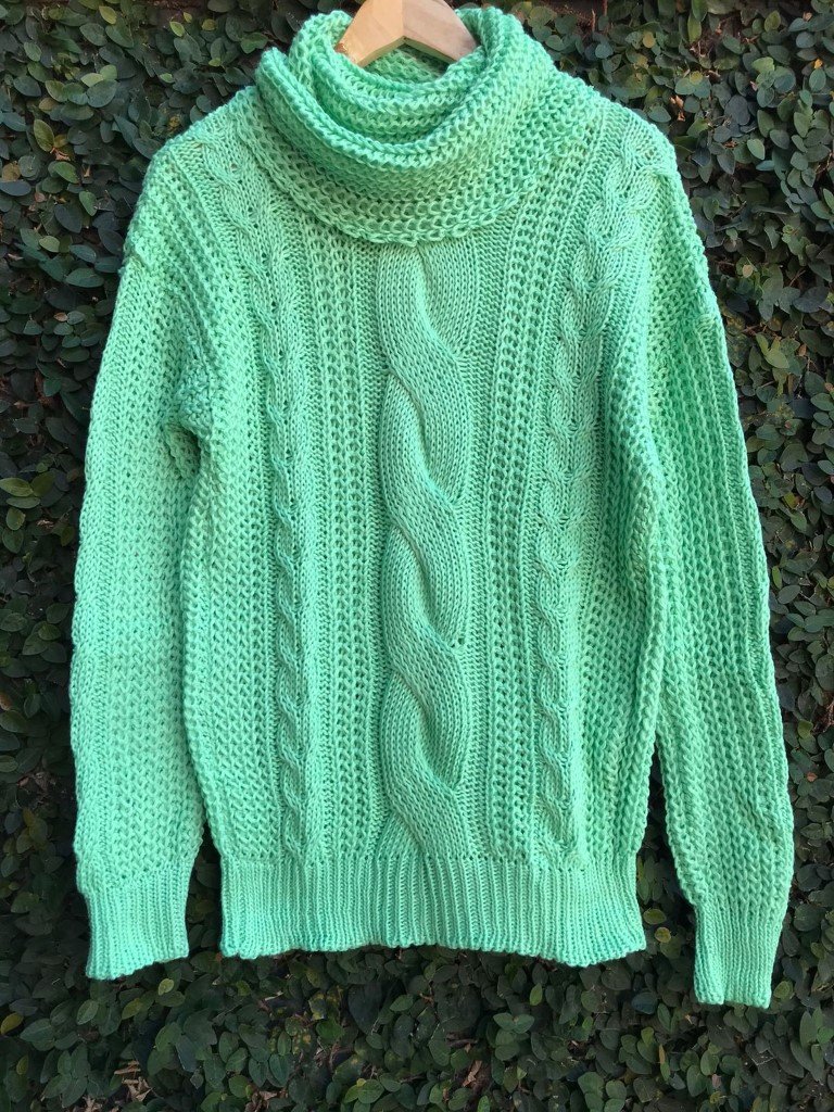blusa tricot verde menta