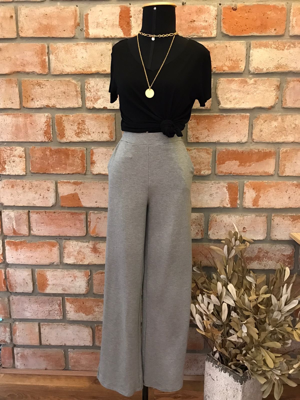 Calça Moletom Pantalona Cinza | Sonho de Consumo