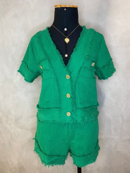 Conjunto Tweed Verde