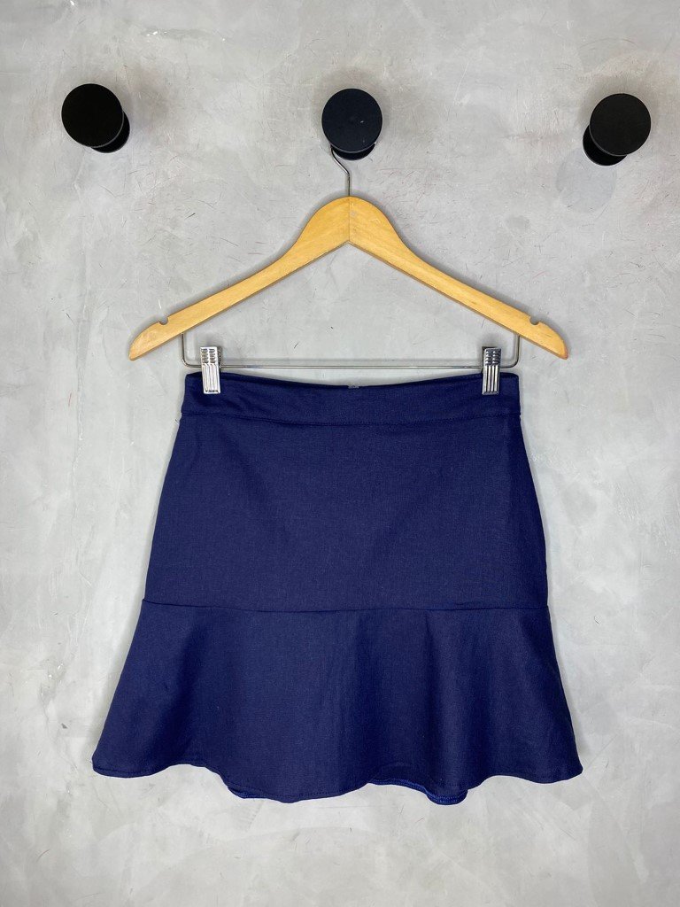 Saia azul marinho deals curta