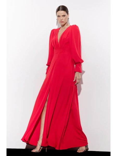 vestido-longo-com-decote-v-franzido-vermelho-alteza-charry-7