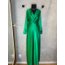Vestido Longo Mika Acetinado Com Torção Verde Esmeralda Charry