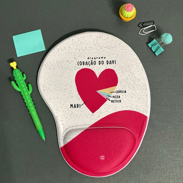 Mousepad com Apoio Diagrama do Coração
