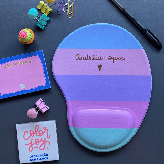 Mousepad com Apoio Personalizado Candy Colors