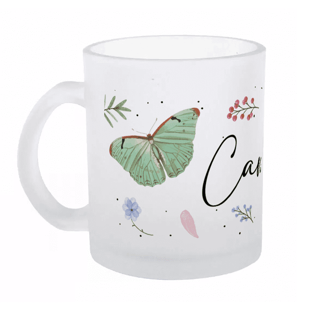 Caneca Personalizada Minimal Flores & Borboletas 